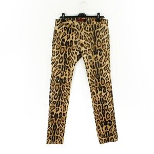 Vintage Y2K Tripp Daang Goodman Man Wax Wash Goth Leopard Print Skinny Pants